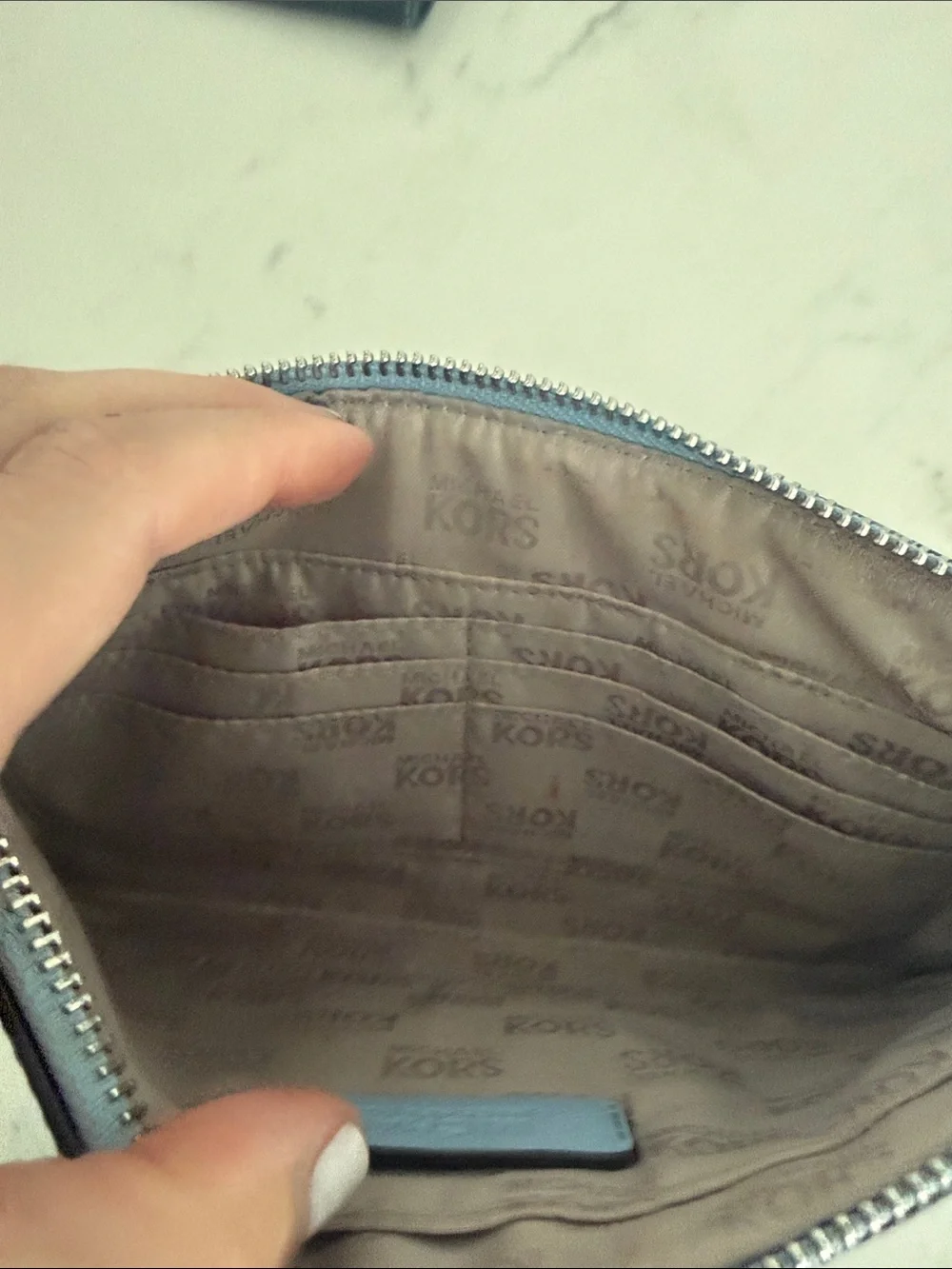Michael Kors Light Blue Wristlet Clutch